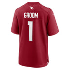 A.Cardinals Number #1 Groom Cardinal Game Stitched Football American Jersey