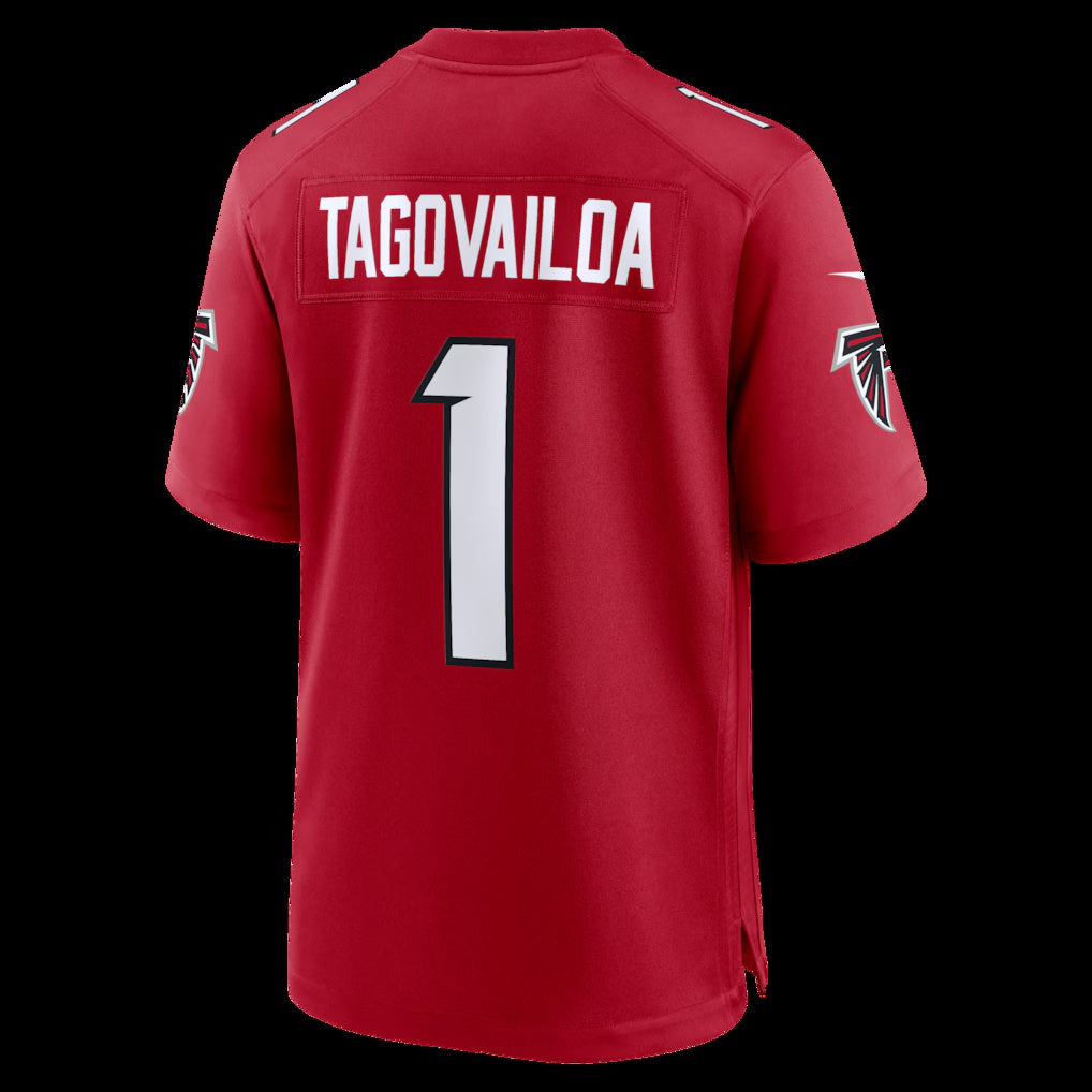 A.Falcons #1 Tua Tagovailoa Red Game Stitched Football American Jersey