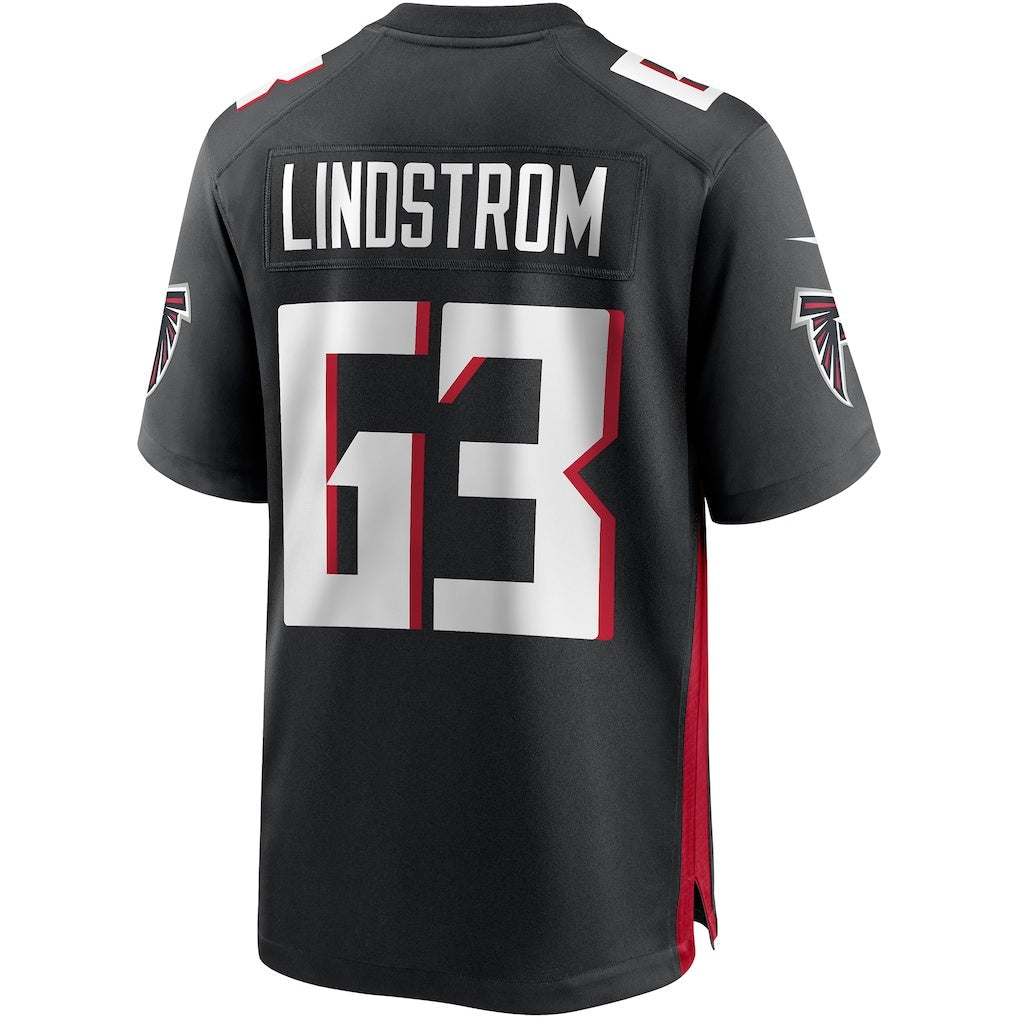 A.Falcons #63 Chris Lindstrom Black Game Stitched Football American Jersey