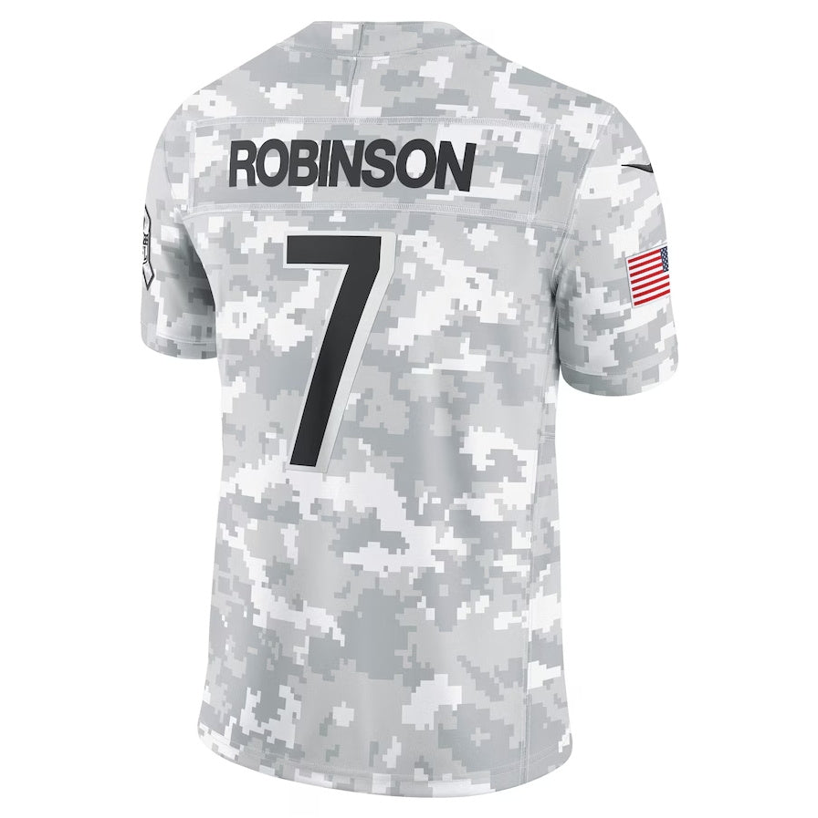 A.Falcons #7 Bijan Robinson Arctic Camo 2024 Salute to Service Limited Stitched Football American Jersey