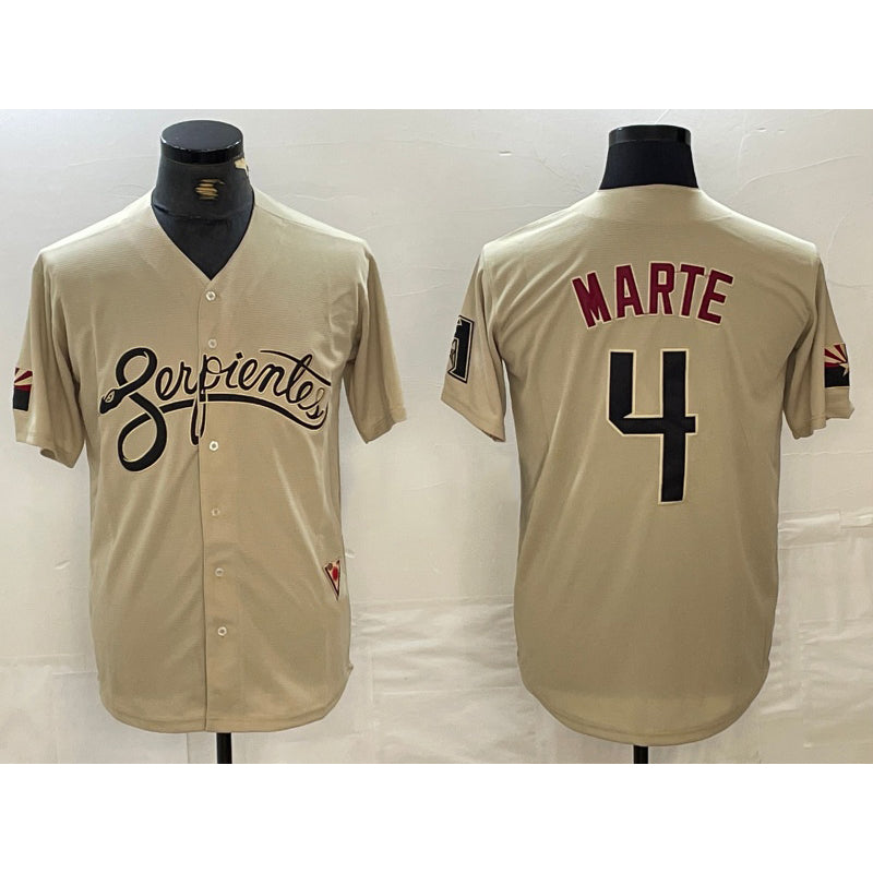 Arizona Diamondback #4 Ketel Marte 2021 Gold City Connect Cool Base Stitched Baseball Jersey