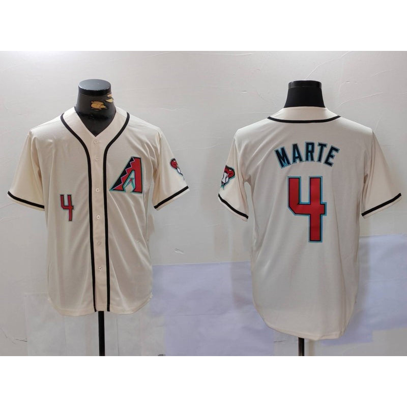 Arizona Diamondback #4 Ketel Marte Number Cream Cool Base Limited Stitched Baseball Jersey