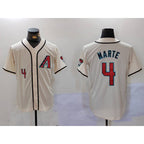 Arizona Diamondback #4 Ketel Marte Number Cream Cool Base Limited Stitched Baseball Jersey