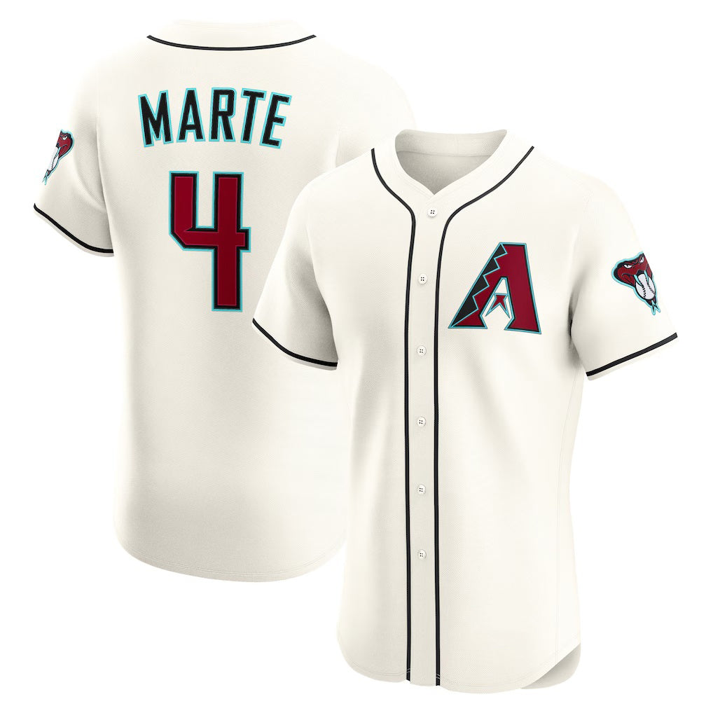 Arizona Diamondbacks #4 Ketel Marte Cream Home Elite Baseball Jersey
