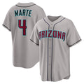 Arizona Diamondbacks #4 Ketel Marte Gray Road Replica Baseball Jersey