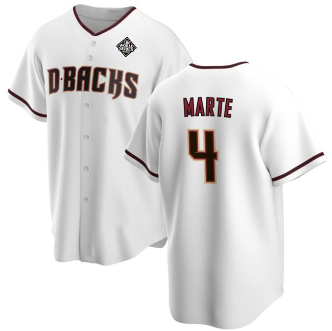 Arizona Diamondbacks #4 Ketel Marte White 2023 World Series Cool Base Stitched Baseball Jersey