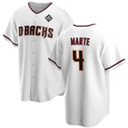 Arizona Diamondbacks #4 Ketel Marte White 2023 World Series Cool Base Stitched Baseball Jersey