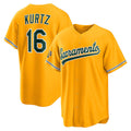 Athletics #16 Nick Kurtz Gold Alternate Stadium Jersey