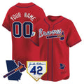 Atlanta Braves 2024 Robinson & Georgia Patch Vapor Premier Limited Custom Jersey â€?Red Baseball Jersey