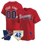 Atlanta Braves 2024 Robinson & Georgia Patch Vapor Premier Limited Custom Jersey â€?Red Baseball Jersey