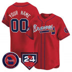 Atlanta Braves 2024 Spring Training Patch Vapor Premier Limited Custom Jersey â€?Red Baseball Jersey