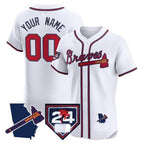 Atlanta Braves 2024 Spring Training & Georgia Patch Vapor Premier Elite Custom Jersey â€?White Baseball Jersey