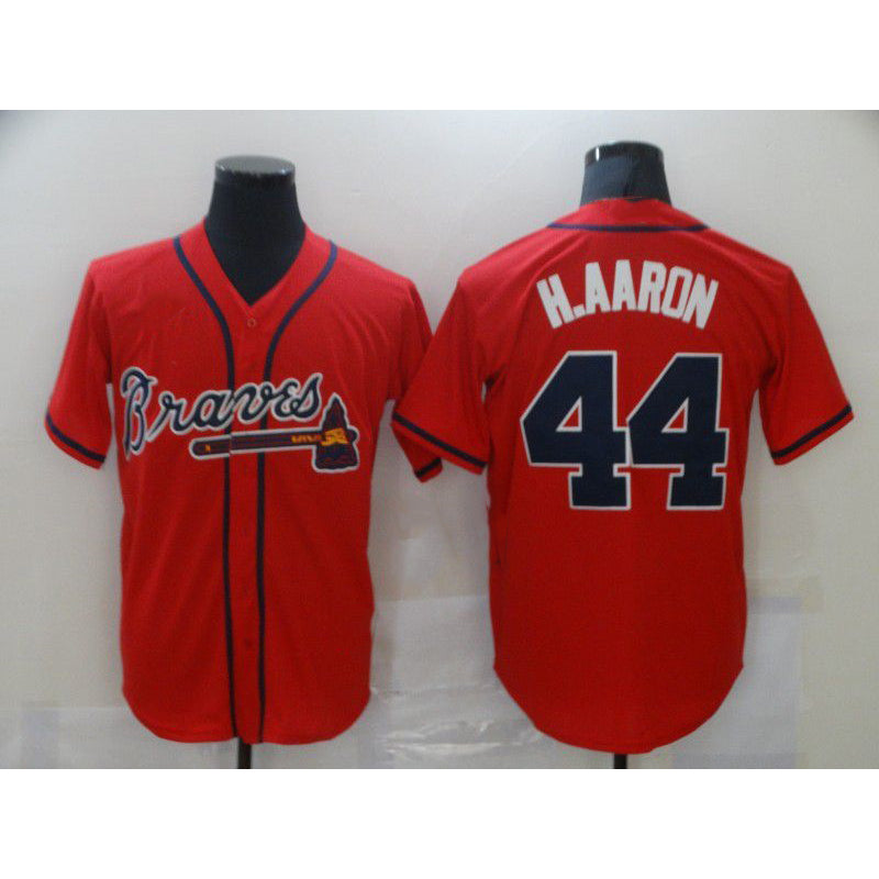 Atlanta Braves #44 H.aaron Red Game Baseball Jersey