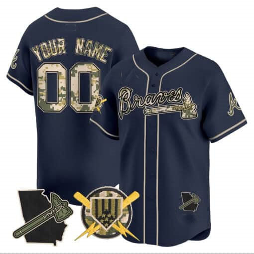 Atlanta Braves Armed Forces Day Vapor Premier Limited Custom Jersey â€?Navy Baseball Jersey