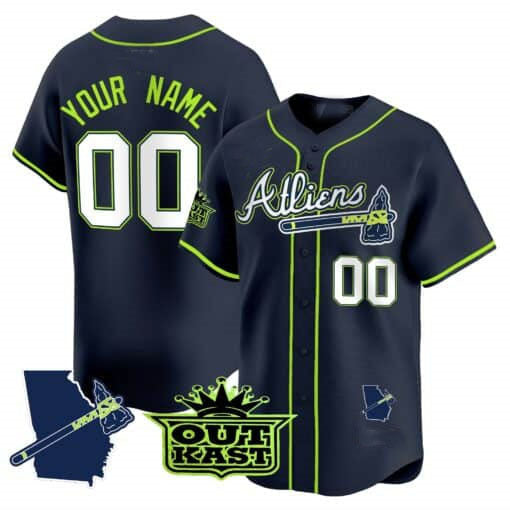 Atlanta Braves Atliens Vapor Premier Limited Custom Jersey V2 â€?All Stitched-Navy Baseball Jersey