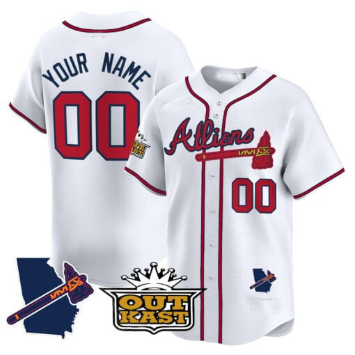 Atlanta Braves Atliens Vapor Premier Limited Custom Jersey V2 â€?White Baseball Jersey