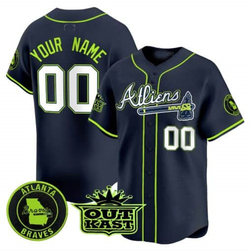 Atlanta Braves Atliens Vapor Premier Limited Custom Jersey â€?All Stitched-Navy Baseball Jersey