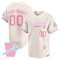 Atlanta Braves Bubblegum Pink Vapor Premier Limited Custom Jersey â€?Cream Baseball Jersey