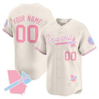 Atlanta Braves Bubblegum Pink Vapor Premier Limited Custom Jersey â€?Cream Baseball Jersey