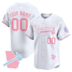 Atlanta Braves Bubblegum Pink Vapor Premier Limited Custom Jersey â€?White Baseball Jersey