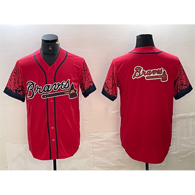 Atlanta Braves Red Team Big Logo City Connect Cool Base Stitched Baseball Jersey