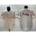 Atlanta Braves Team Big Logo Cream 2024 Atliens & Peach With Outkast Patch Vapor Limited Stitched Baseball Jersey