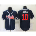 Atlanta Braves #10 Chipper Jones Navy Blue Stitched Cool Baseball Jersey