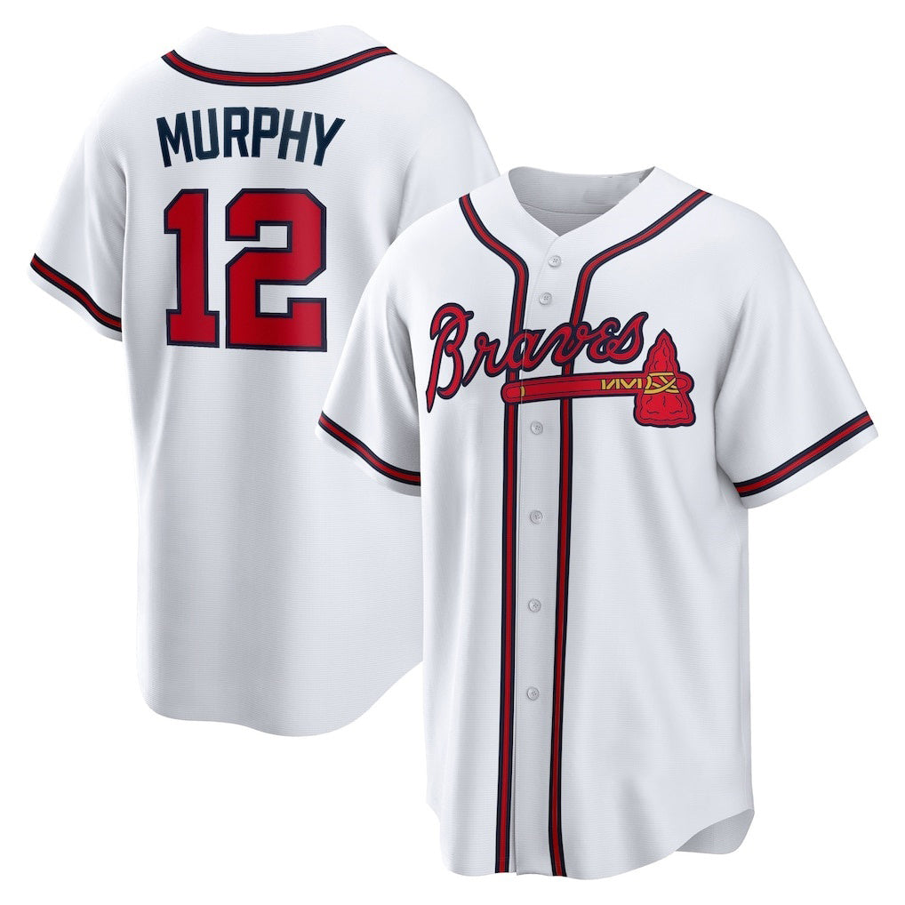 Atlanta Braves #12 Sean Murphy White Replica Player Baseball Jersey