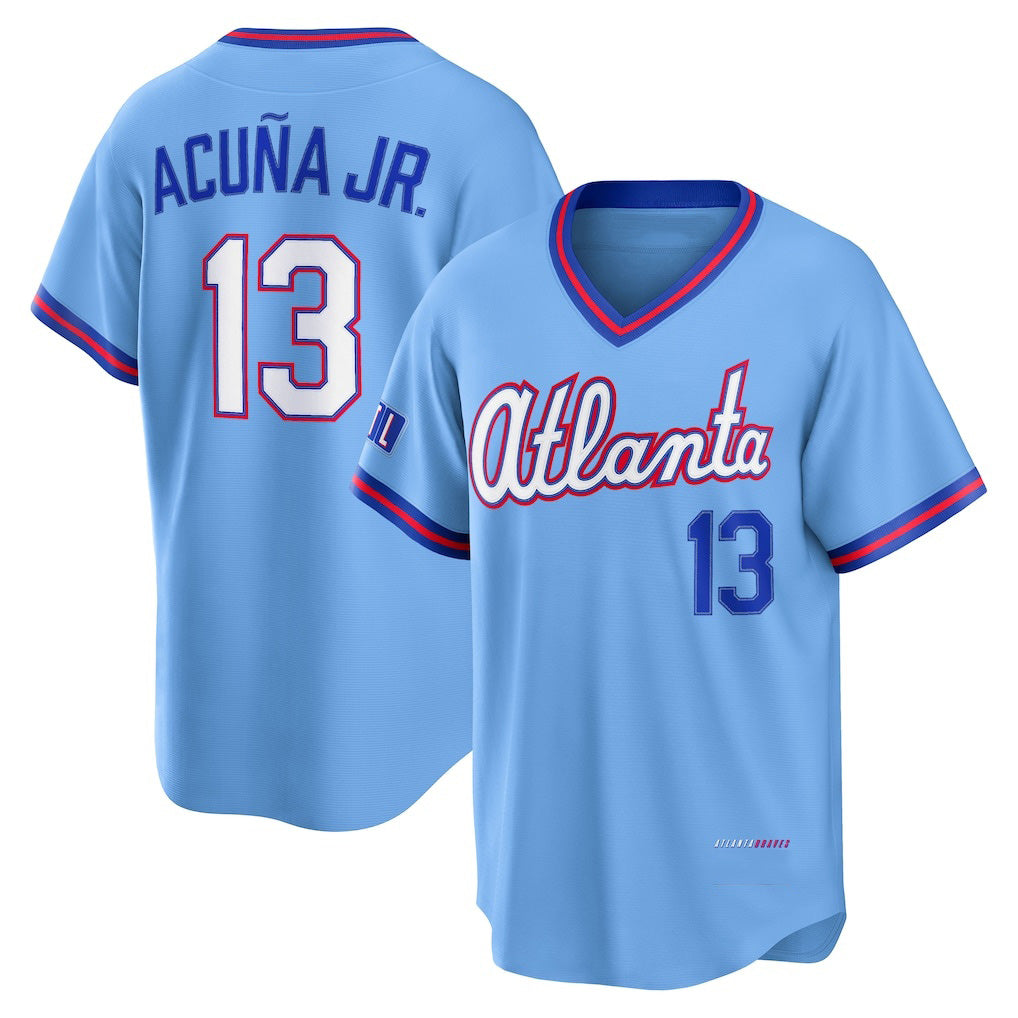 Atlanta Braves #13 Ronald Acuña Jr. Powder Blue 2026 City Connect Stadium Baseball Jersey