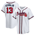 Atlanta Braves #13 Ronald Acuna Jr. White Home Replica Player Name Baseball Jersey