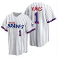 Atlanta Braves #1 Ozzie Albies White 2021 City Connect Stitched Baseball Jersey