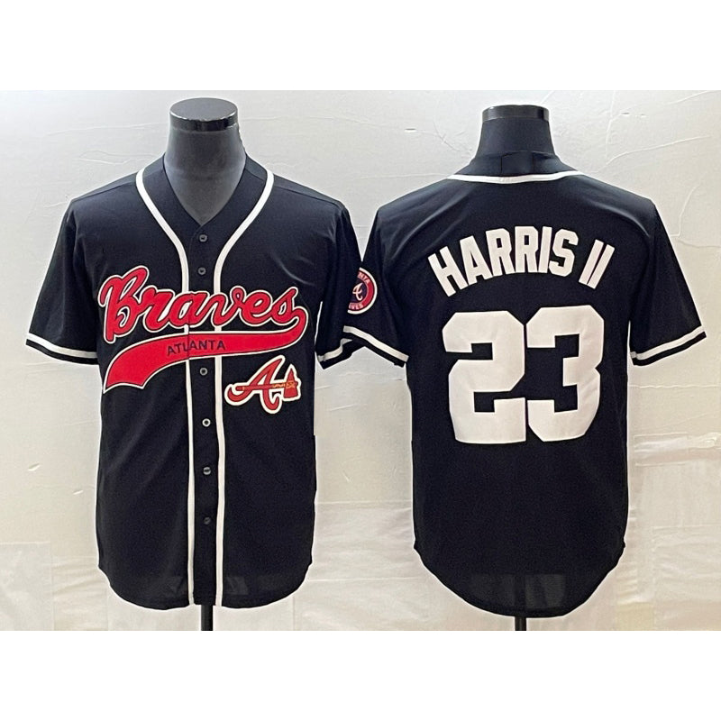 Atlanta Braves #23 Michael Harris II Black Cool Base Stitched Baseball Jersey