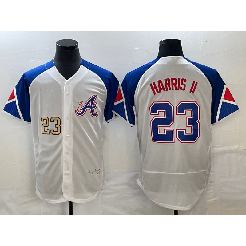 Atlanta Braves #23 Michael Harris II Number White 2023 City Connect Flex Base Stitched Baseball Jersey