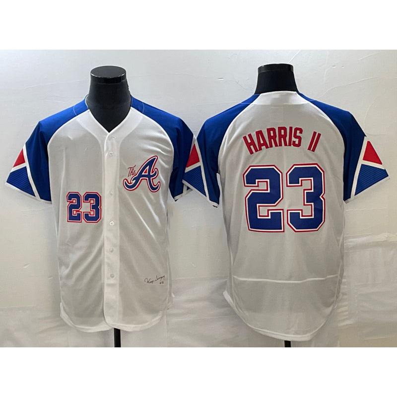 Atlanta Braves #23 Michael Harris II Number White 2023 City Connect Flex Base Stitched Baseball Jersey