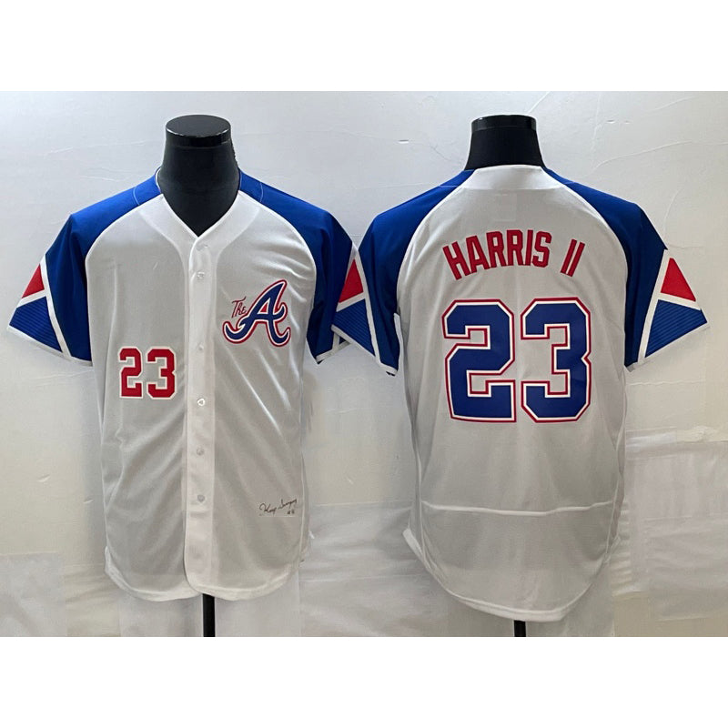 Atlanta Braves #23 Michael Harris II Number White 2023 City Connect Flex Base Stitched Baseball Jersey