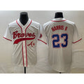 Atlanta Braves #23 Michael Harris II White Cool Base With Patch Stitched Baseball Jersey