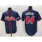 Atlanta Braves #24 Deion Sanders Navy 2025 Speedway Classic Alternate Stitched Baseball Jersey