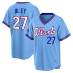 Atlanta Braves #27 Austin Riley Powder Blue 2026 City Connect Stadium Baseball Jersey