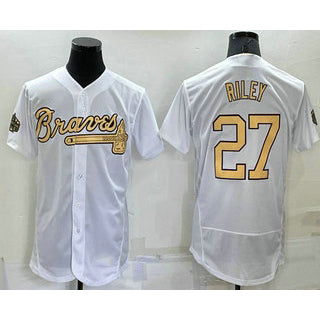 Atlanta Braves #27 Austin Riley White 2022 All Star Stitched Flex Baseball Jersey