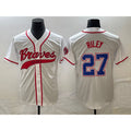 Atlanta Braves #27 Austin Riley White Cool Base With Patch Stitched Baseball Jersey