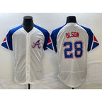 Atlanta Braves #28 Matt Olson White 2023 City Connect Flex Base Stitched Baseball Jersey