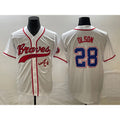 Atlanta Braves #28 Matt Olson White Cool Base With Patch Stitched Baseball Jersey