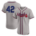 Atlanta Braves #42 Jackie Robinson Gray Flex Base Stitched Baseball Jersey
