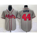 Atlanta Braves #44 Hank Aaron Grey Stitched Cool Baseball Jersey