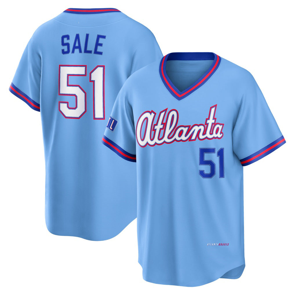 Atlanta Braves #51 Chris Sale Powder Blue 2026 City Connect Stadium Baseball Jersey