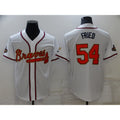 Atlanta Braves #54 Max Fried 2022 White Gold World Series Champions Program Cool Base Stitched Baseball Jersey