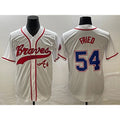 Atlanta Braves #54 Max Fried White Cool Base With Patch Stitched Baseball Jersey