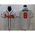 Atlanta Braves #8 Eddie Rosario 2022 White Gold World Series Champions Program Cool Base Stitched Baseball Jersey