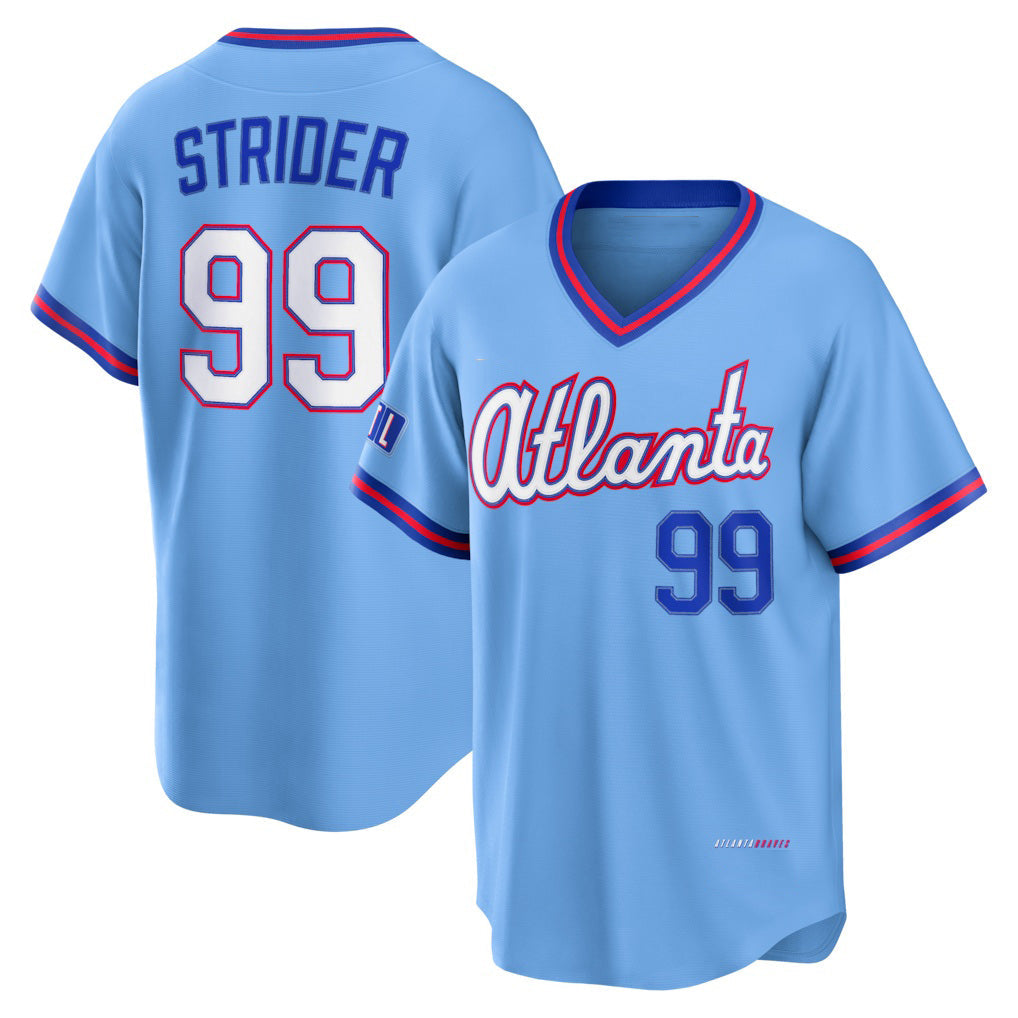Atlanta Braves #99 Spencer Strider Powder Blue 2026 City Connect Stadium Baseball Jersey