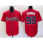 Atlanta Braves #99 Spencer Strider Red Cool Base Stitched Baseball Jersey